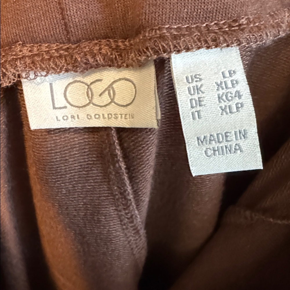 LOGO by Lori Goldstein matching mocha zip front hoodie & pants. Never worn. - Picture 11 of 12